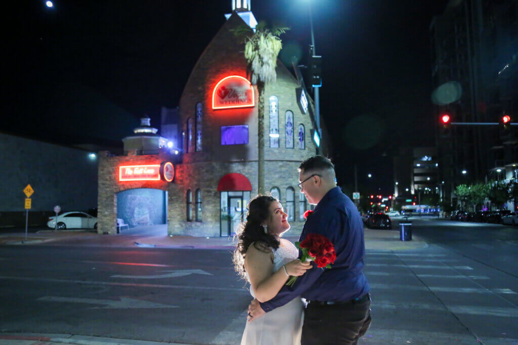 one of the nighttime Veterans Day weddings 