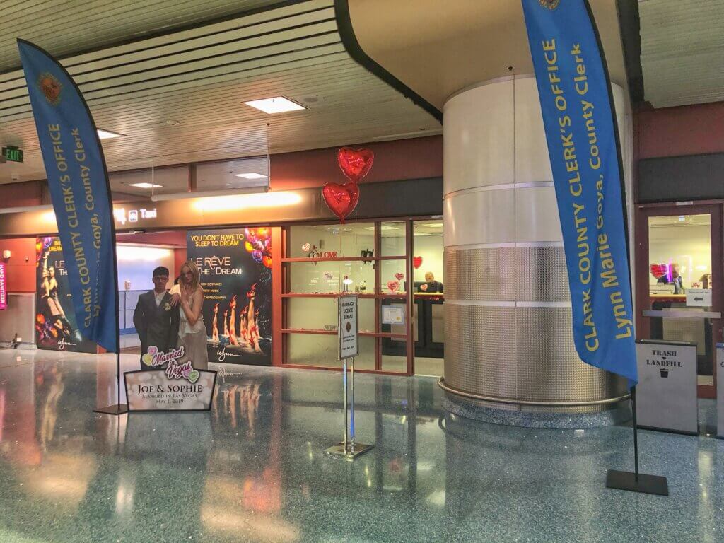 pop-up license bureau location at Harry Reid Airport in Vegas