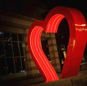 a big heart shining in the dark