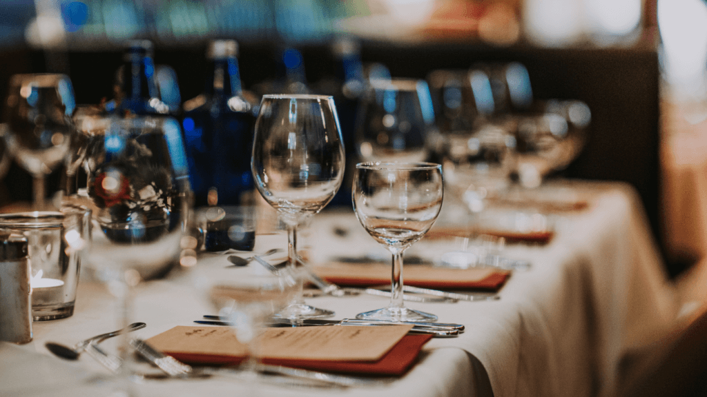 wine glasses on a table