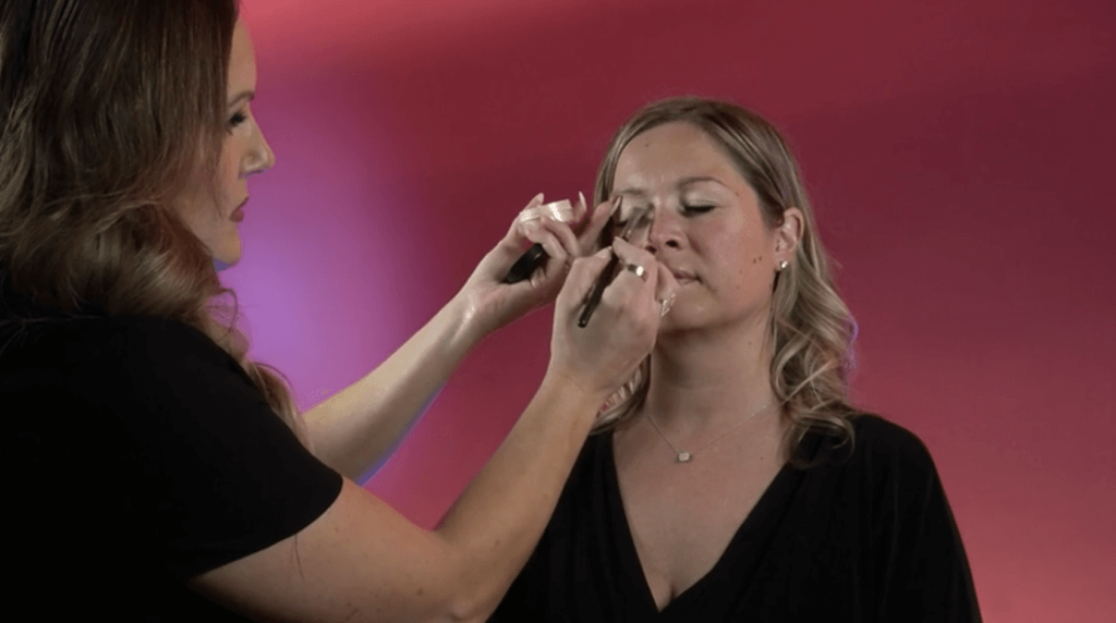 Kim Katunis doing bridal makeup