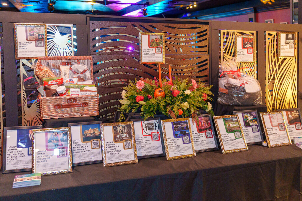 silent auction items at an event