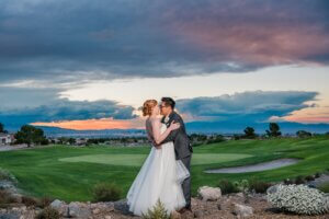 a couple at a golf course wedding venue