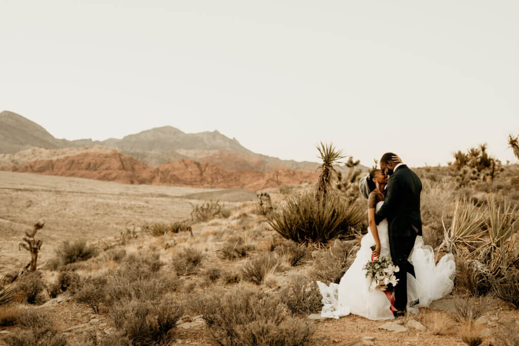 a desert wedding setting