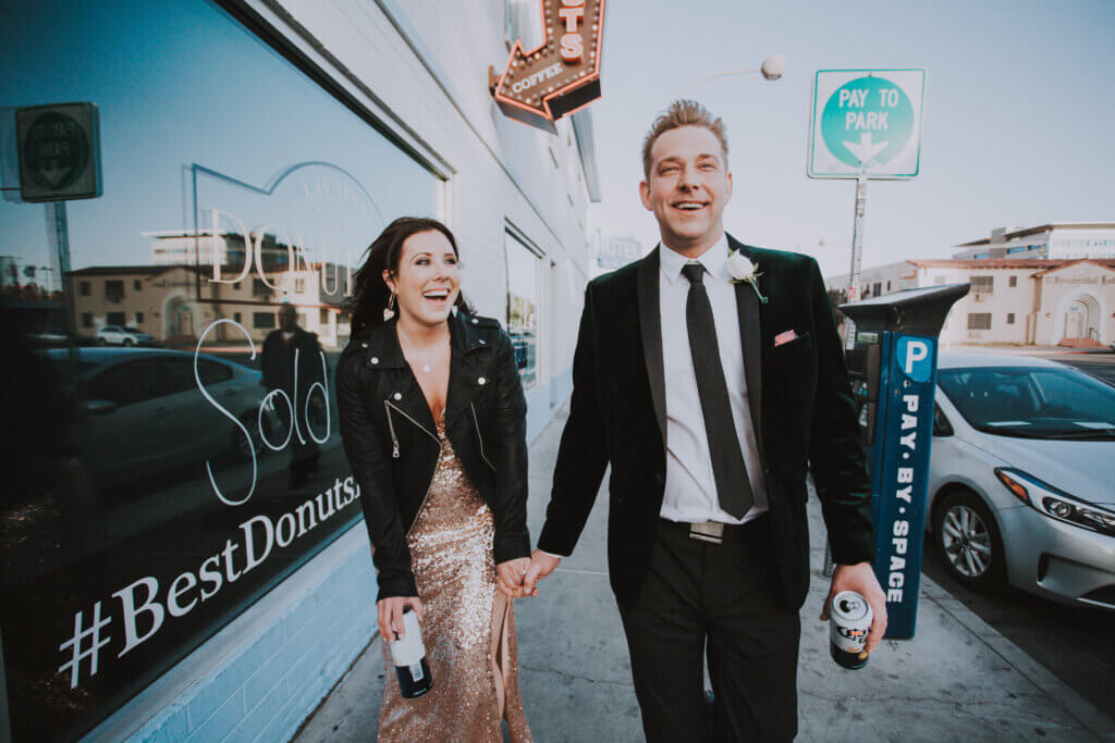 a couple in semi-formal wear