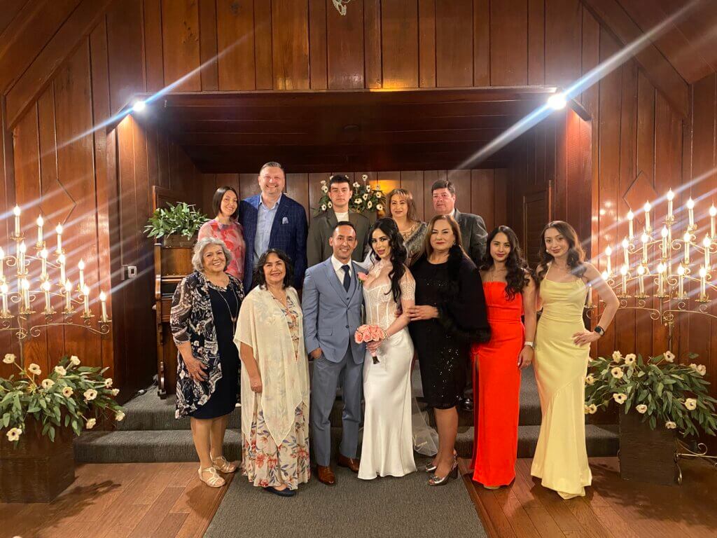 the combined family for the wedding