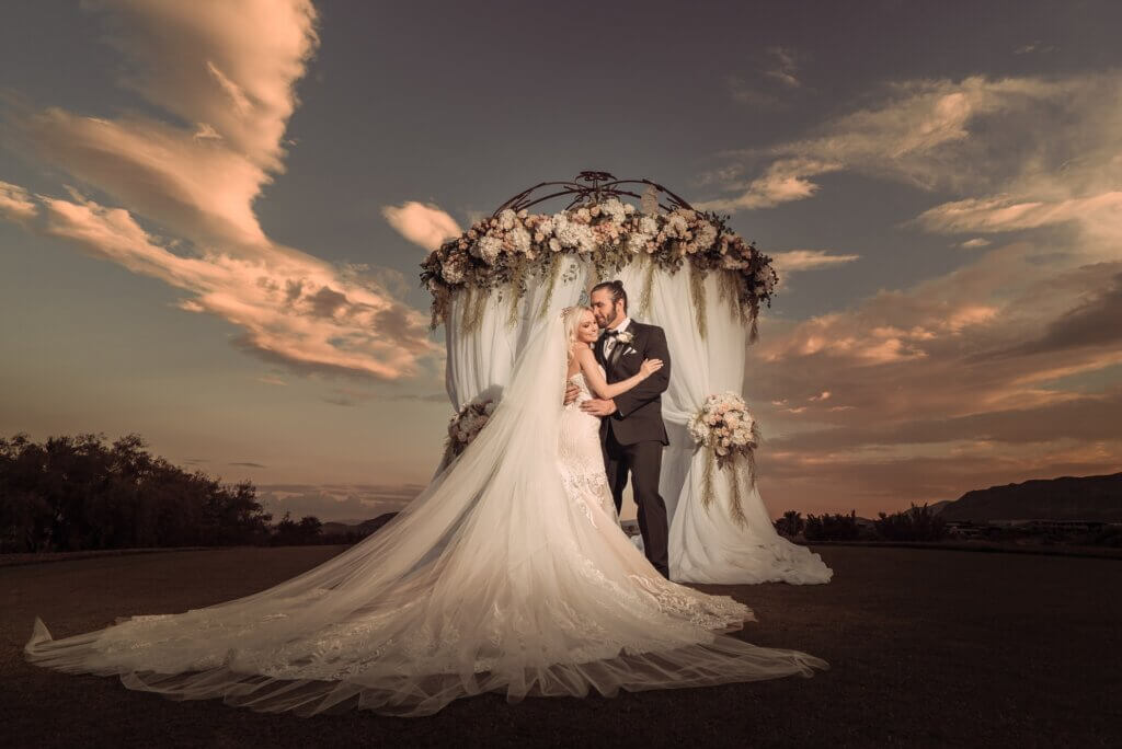 a couple in a dramatic setting