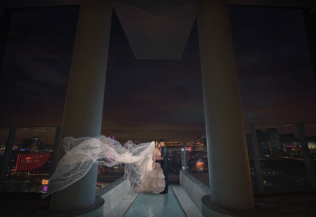 a couple getting married in Las Vegas