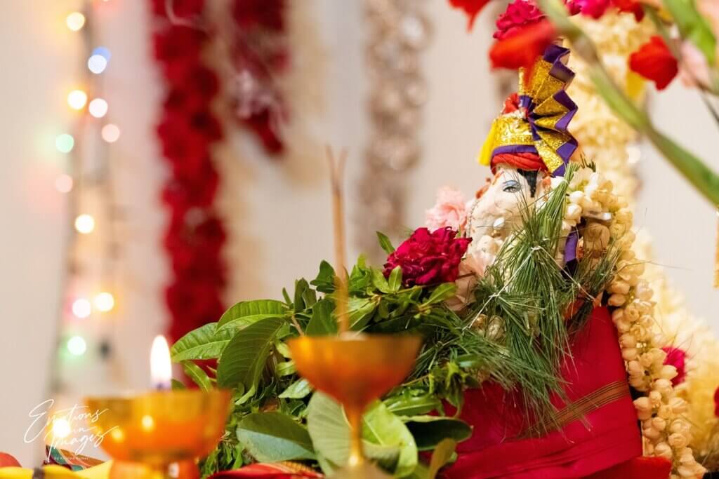 flowers and religious totems at one of the temples mosques and churches of Las Vegas