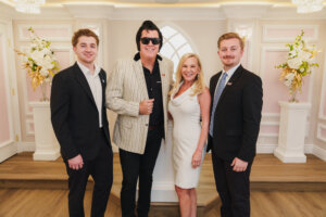 an Elvis wedding officiant and wedding crews