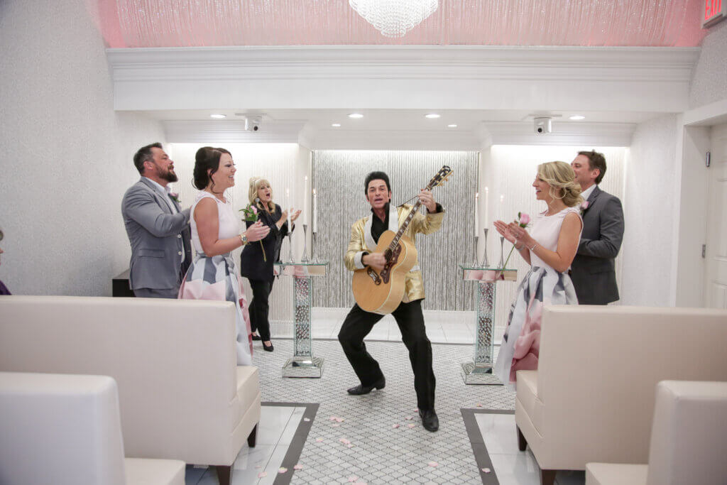 Elvis living one of the facts of Las Vegas in a chapel ceremony