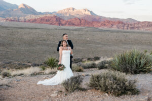 a happy couple during wedding season
