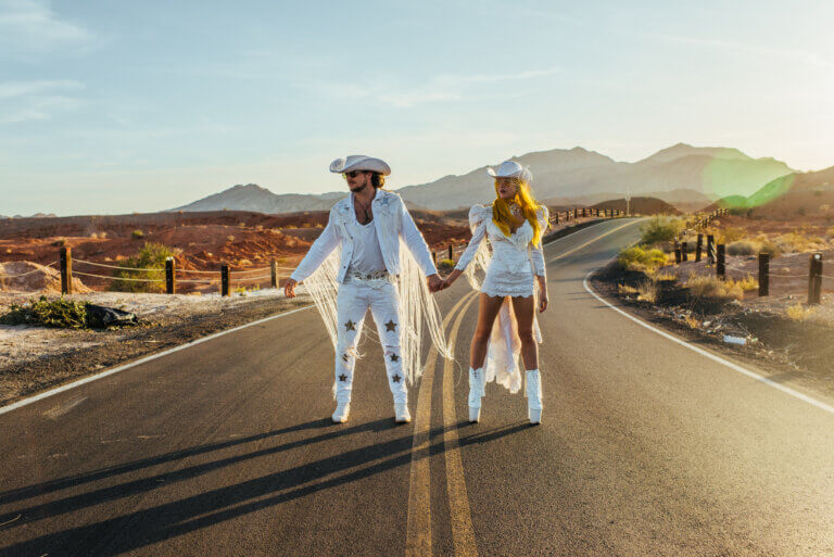 a cowboy wedding in the desert